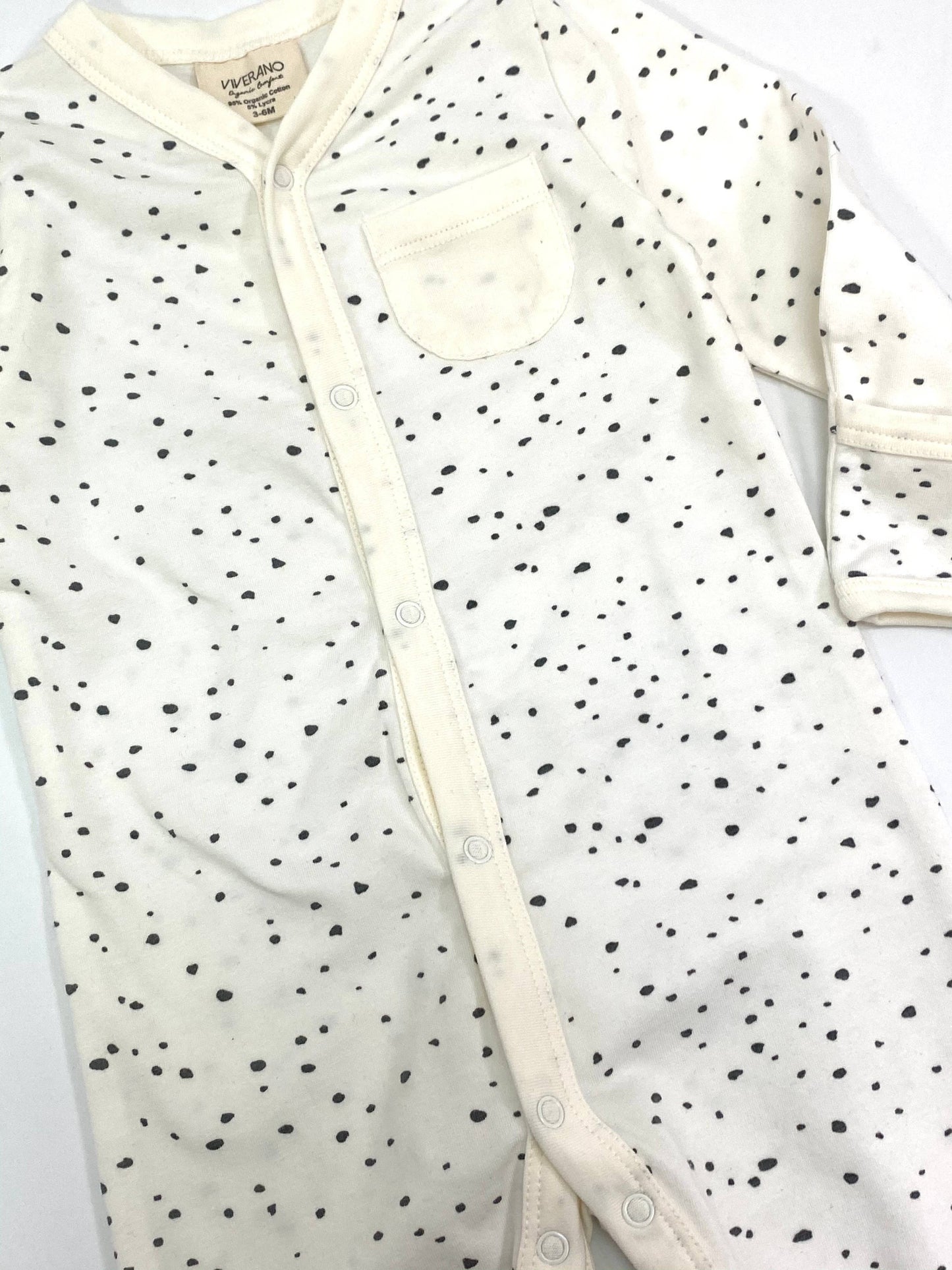 Pebble Button Jumpsuit Romper (Organic Cotton): Natural / 3-6M