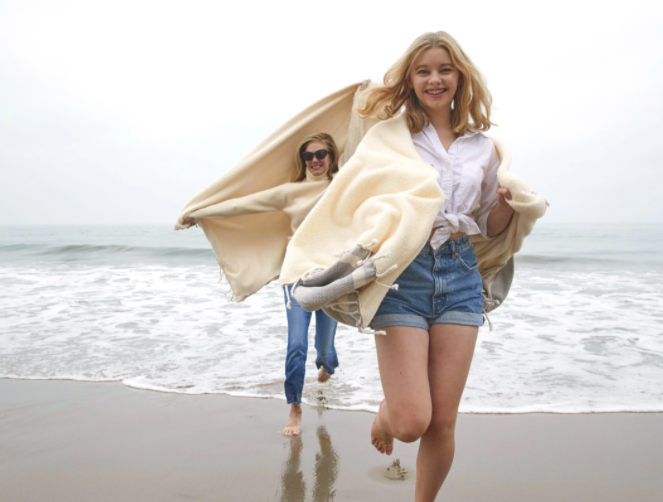 Whistler Fleece Wrap Throw Blanket: Sand Beige