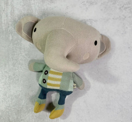 Harper Elephant Organic Cotton Knit Stuffed Animal Baby Toy - Gray