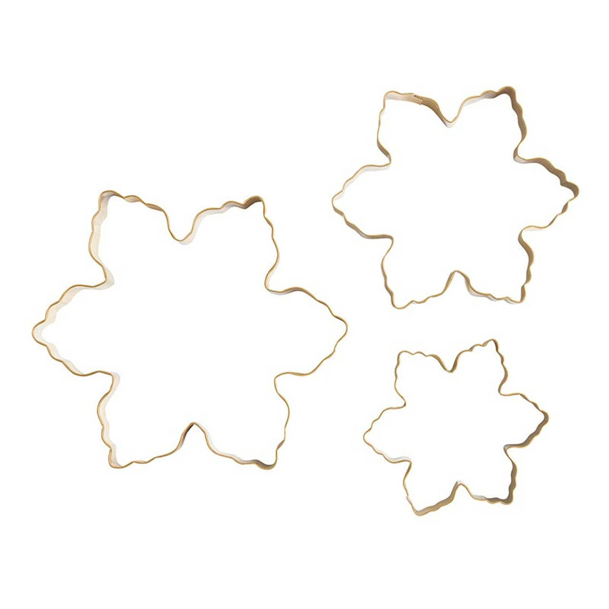 Gold Cookie Cutter Set - Snowflake - Set of 3: Hand Wash Only / Stainless Steel