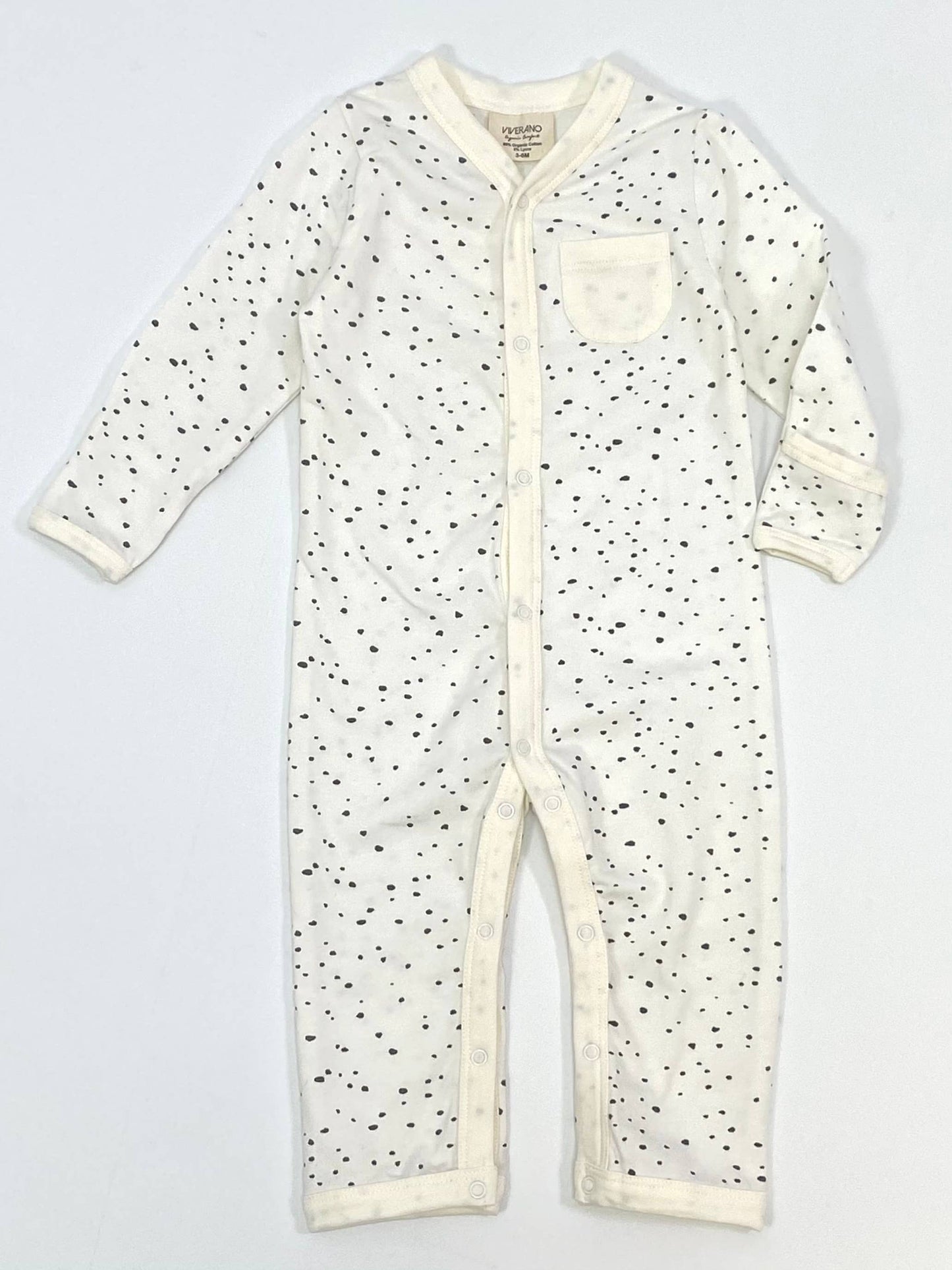Pebble Button Jumpsuit Romper (Organic Cotton): Natural / 3-6M