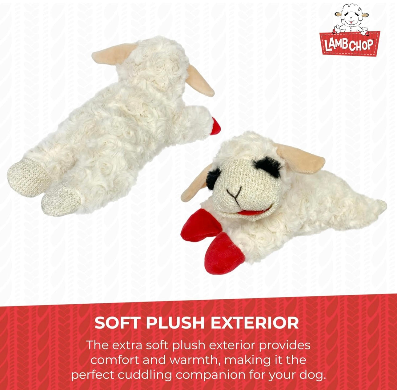 Lamb Chop Squeaker Toy for Pups