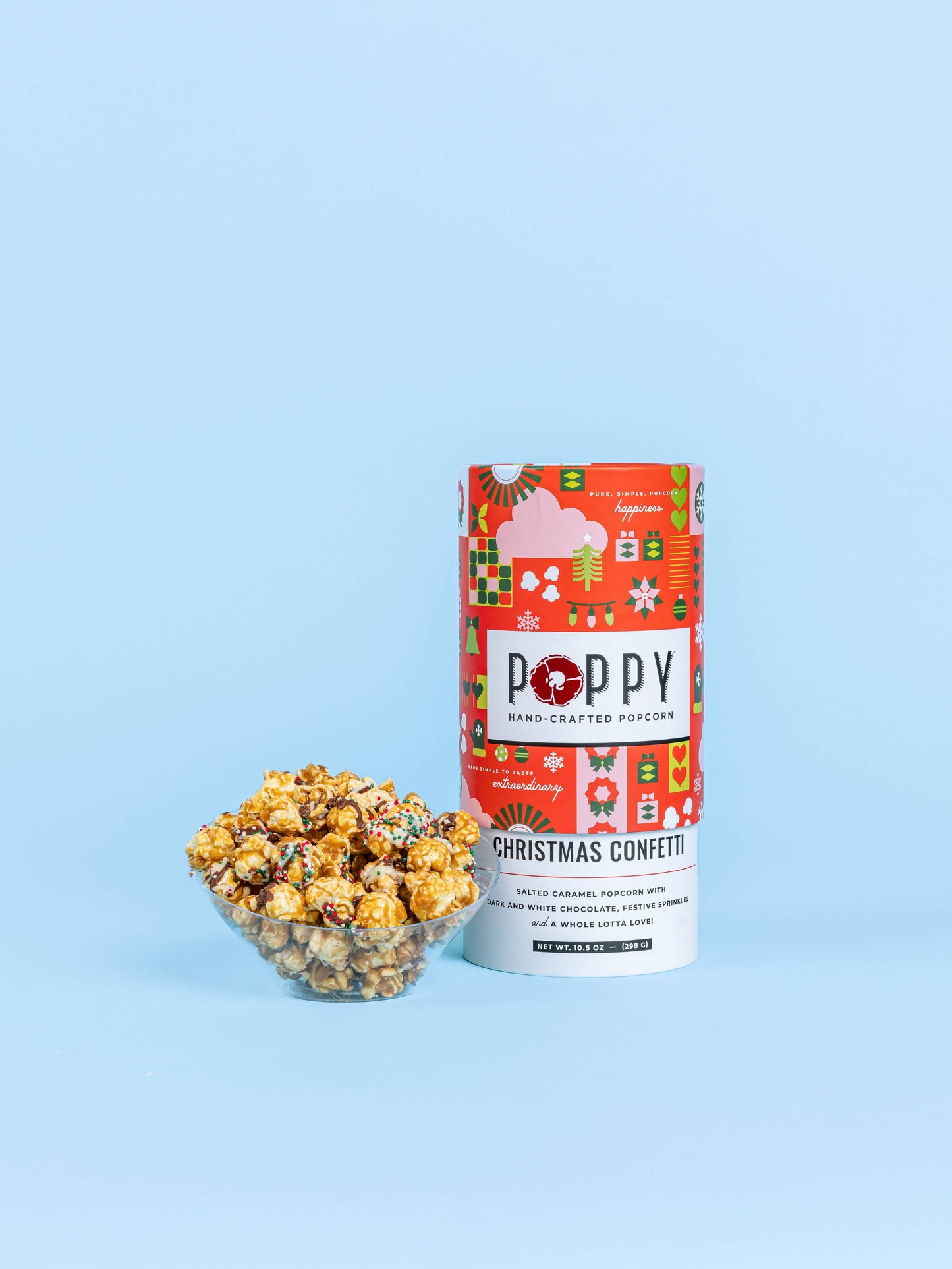 Christmas Confetti 8” Cylinder Popcorn