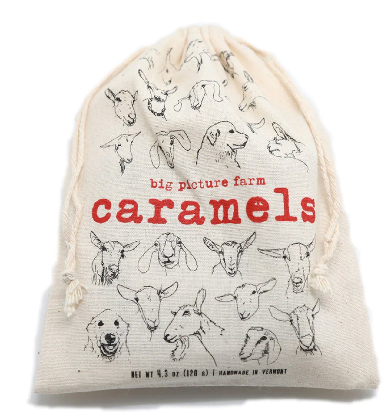 Sea Salt & Vanilla Caramels in a Super Cute Satchel from Big Picture Farm in VT