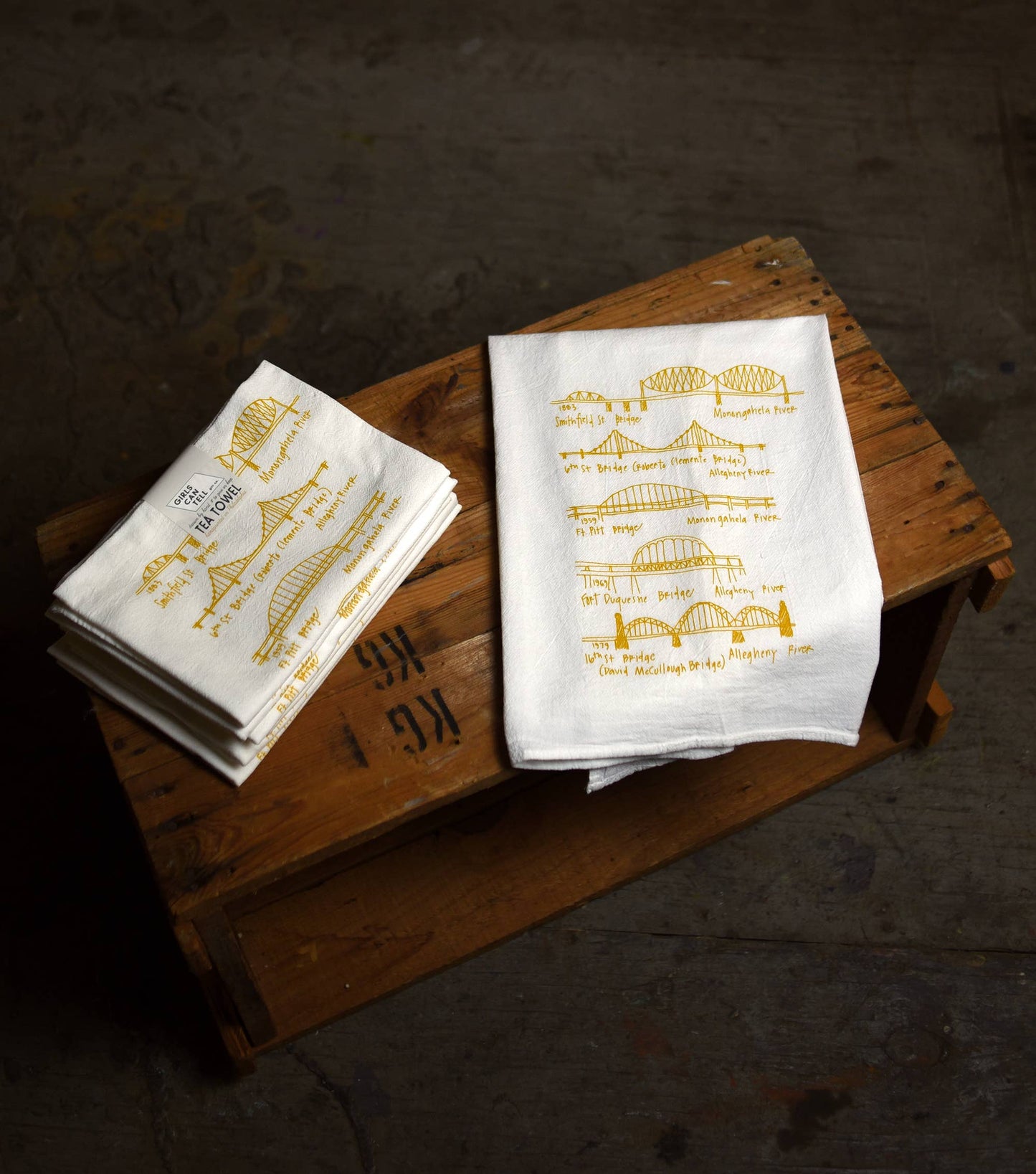 Pittsburgh Bridges Tea Towel