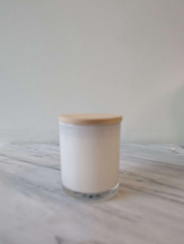 11 oz. Candle - Sweet Water Decor Salt + Sea White Glass Candle with Bamboo Top