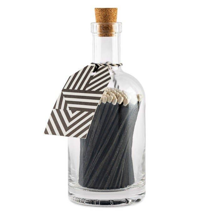 Matches in a Glass Bottle - Black