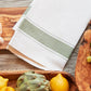 Classic Italian Kitchen Towel - Herringbone Green