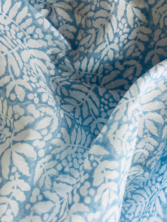Gathered Garden Pareo / Sarong  in Blue Hydrangea