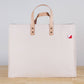Box Tote Bag Canvas and Leather: Natural