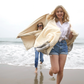 Whistler Fleece Wrap Throw Blanket: Sand Beige