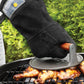 Outset Black Leather Grill Mitt, 8.5” x 17”