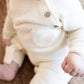 Milan Side Button & Pocket Knit Baby Jumpsuit (Organic): Cream / 3-6