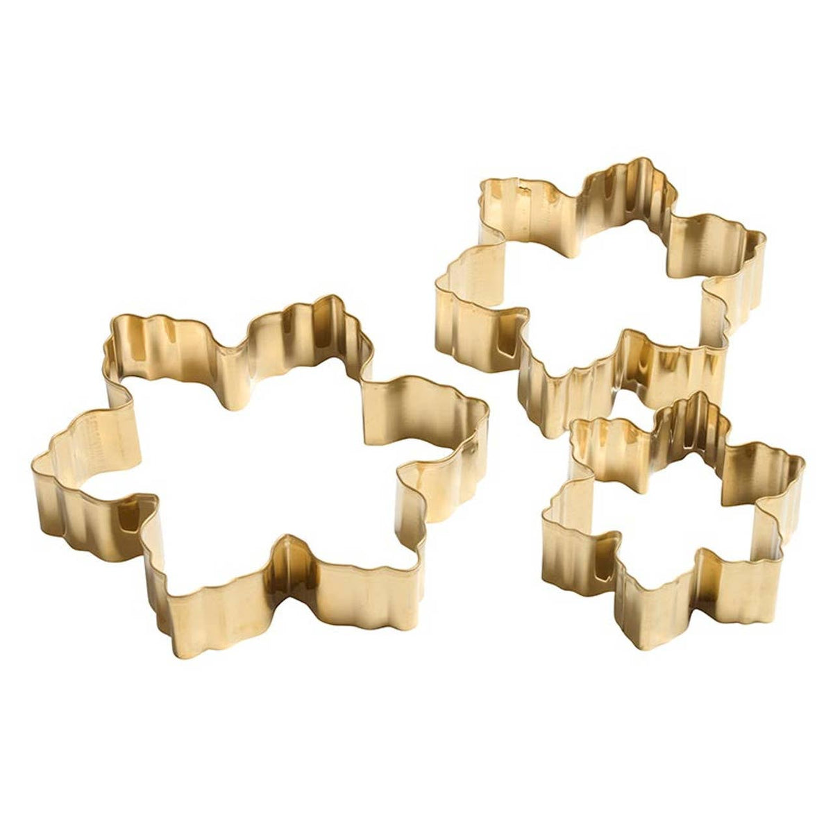 Gold Cookie Cutter Set - Snowflake - Set of 3: Hand Wash Only / Stainless Steel