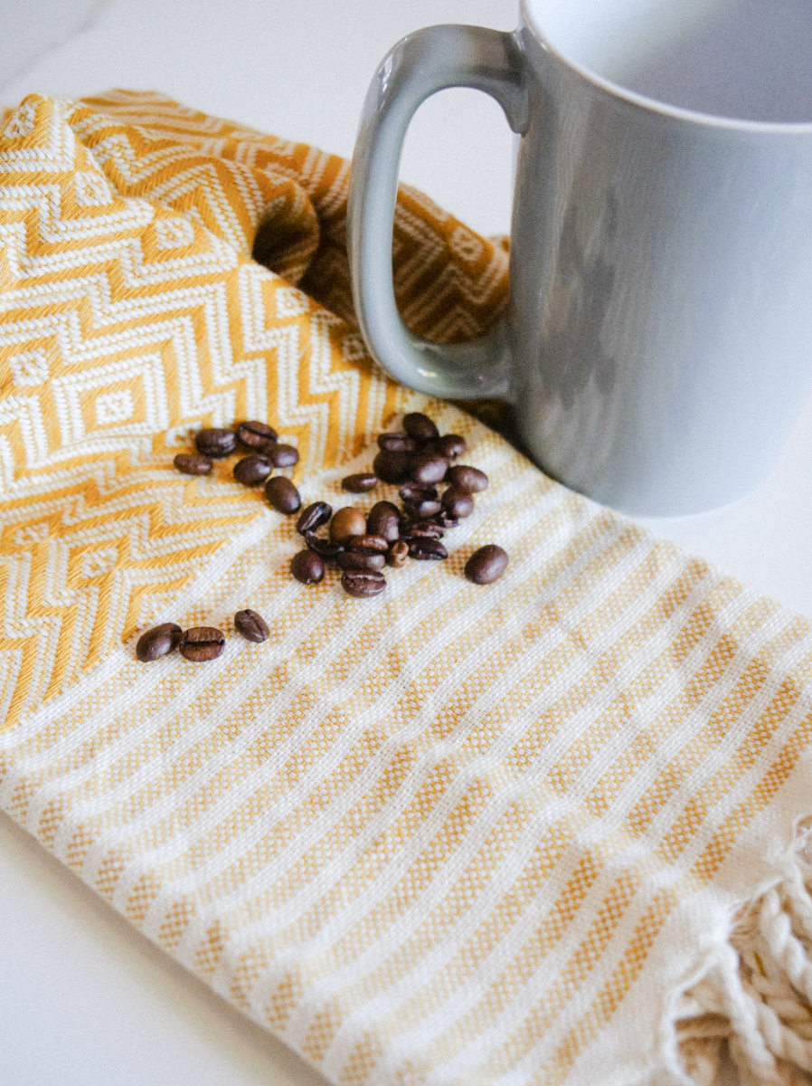 Modern Jacquard Weave Hand Towels: Latte