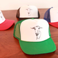 Logo Goat Trucker Hat: Red/White/Blue