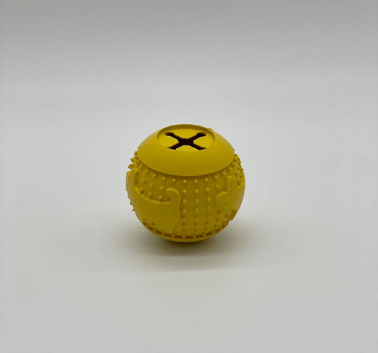 Ruff-N-Tuff Treat Ball Chew Toy for Dogs: Yellow