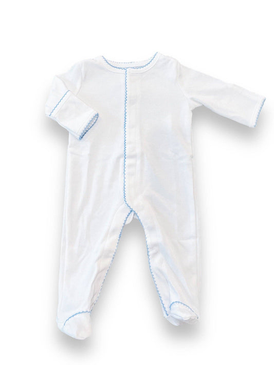 Organic Blue Onesie - Picot trimmed