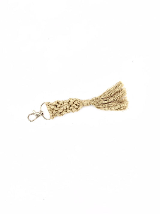 Macrame Fringe Key Chain - Mustard
